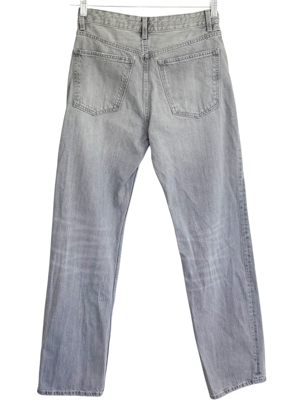 ZARA High Rise Straight Leg Gray Wash Button Fly Jeans Size 4 100% Cotton Denim - Picture 2 of 7
